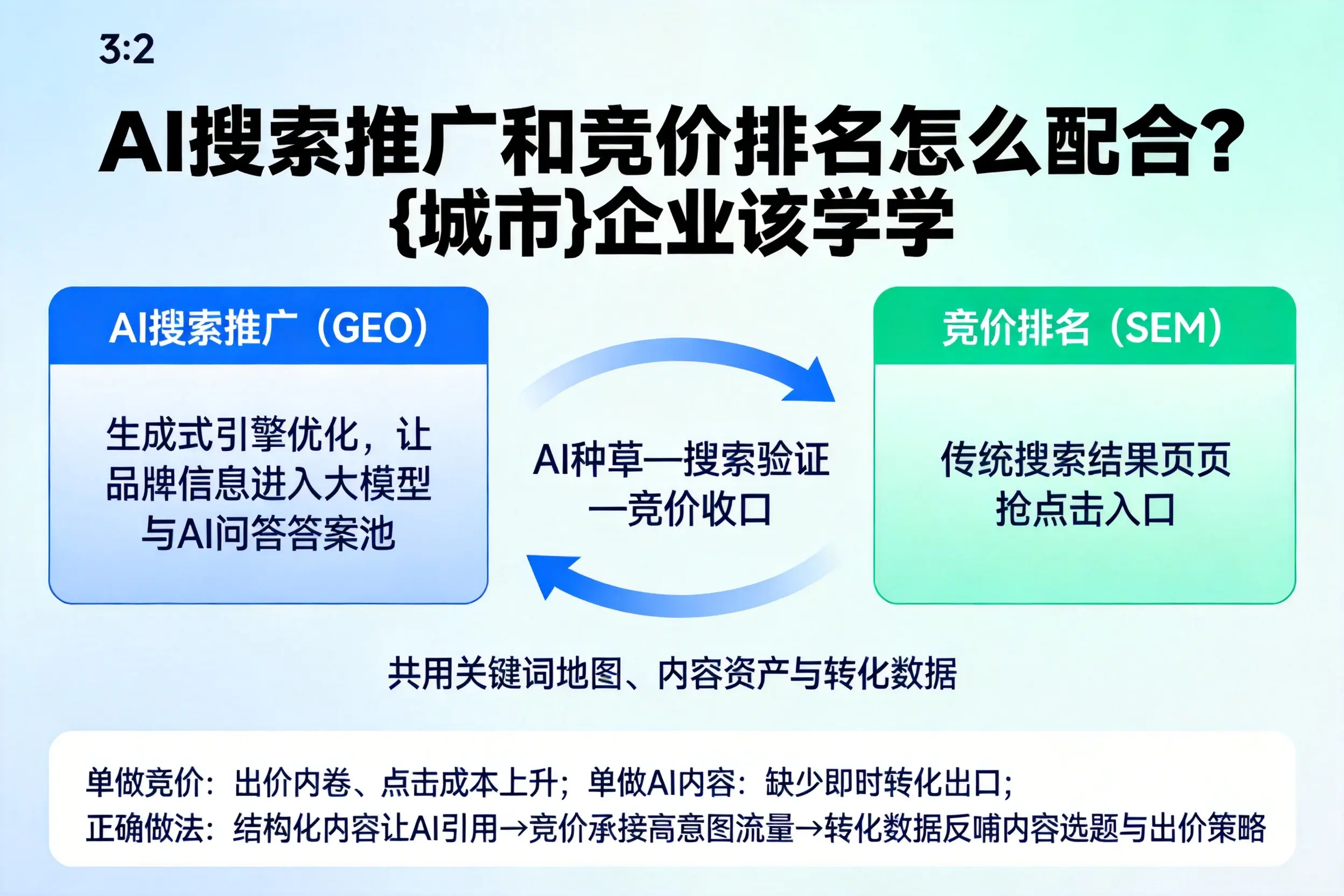 AI搜索推广和竞价排名怎么配合？保定企业该学学