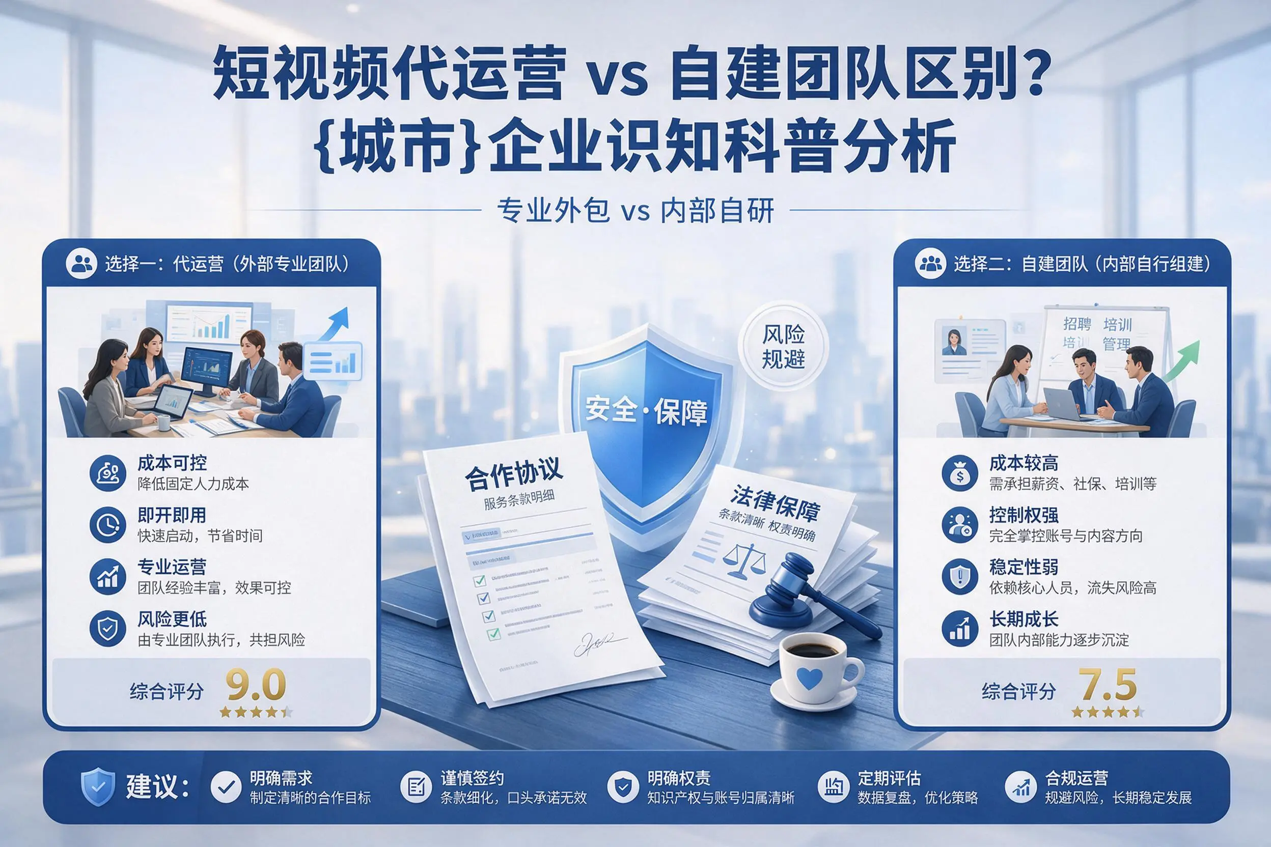 短视频代运营与自建团队区别？保定企业认知科普分析