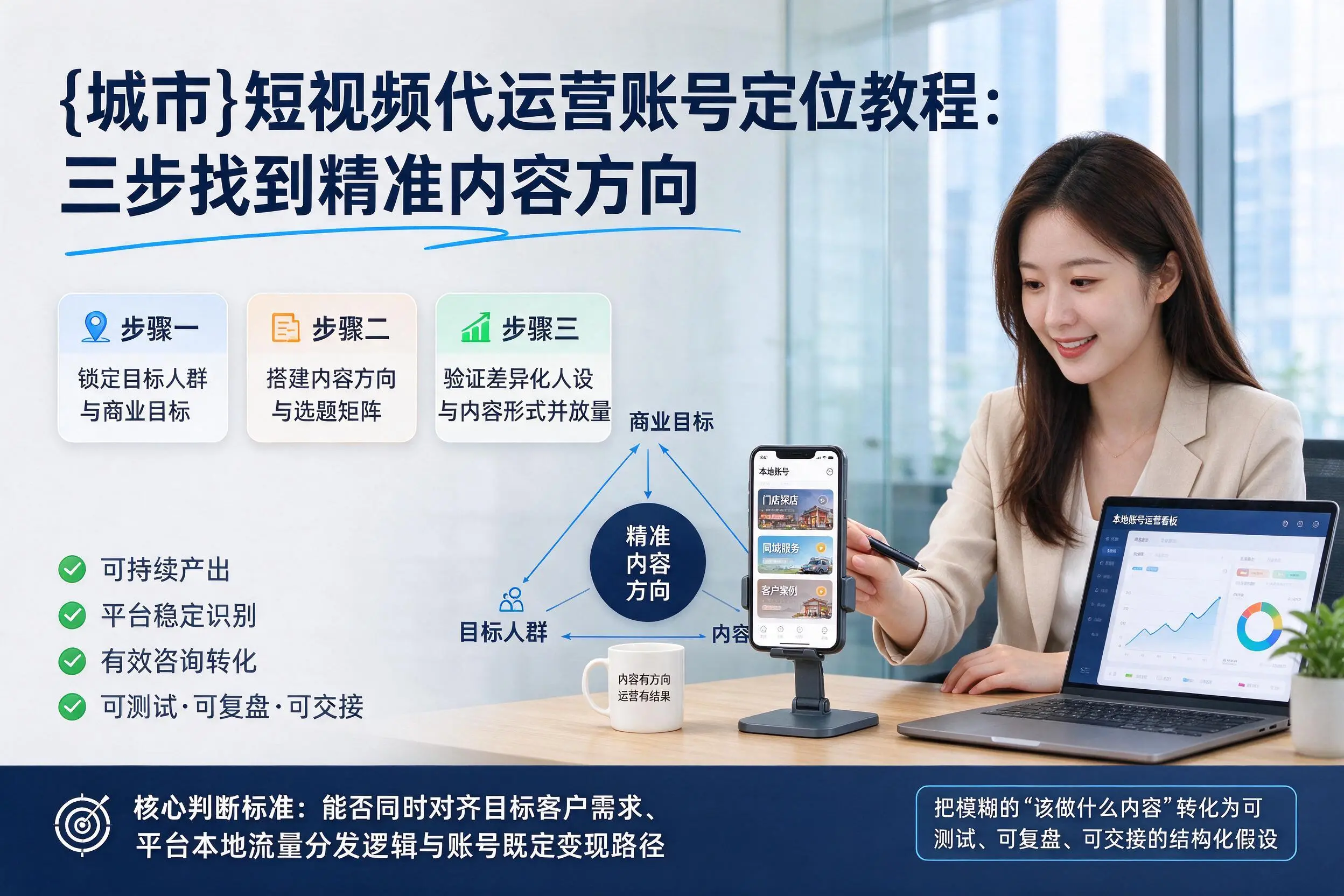 保定短视频代运营账号定位教程：三步找到精准内容方向