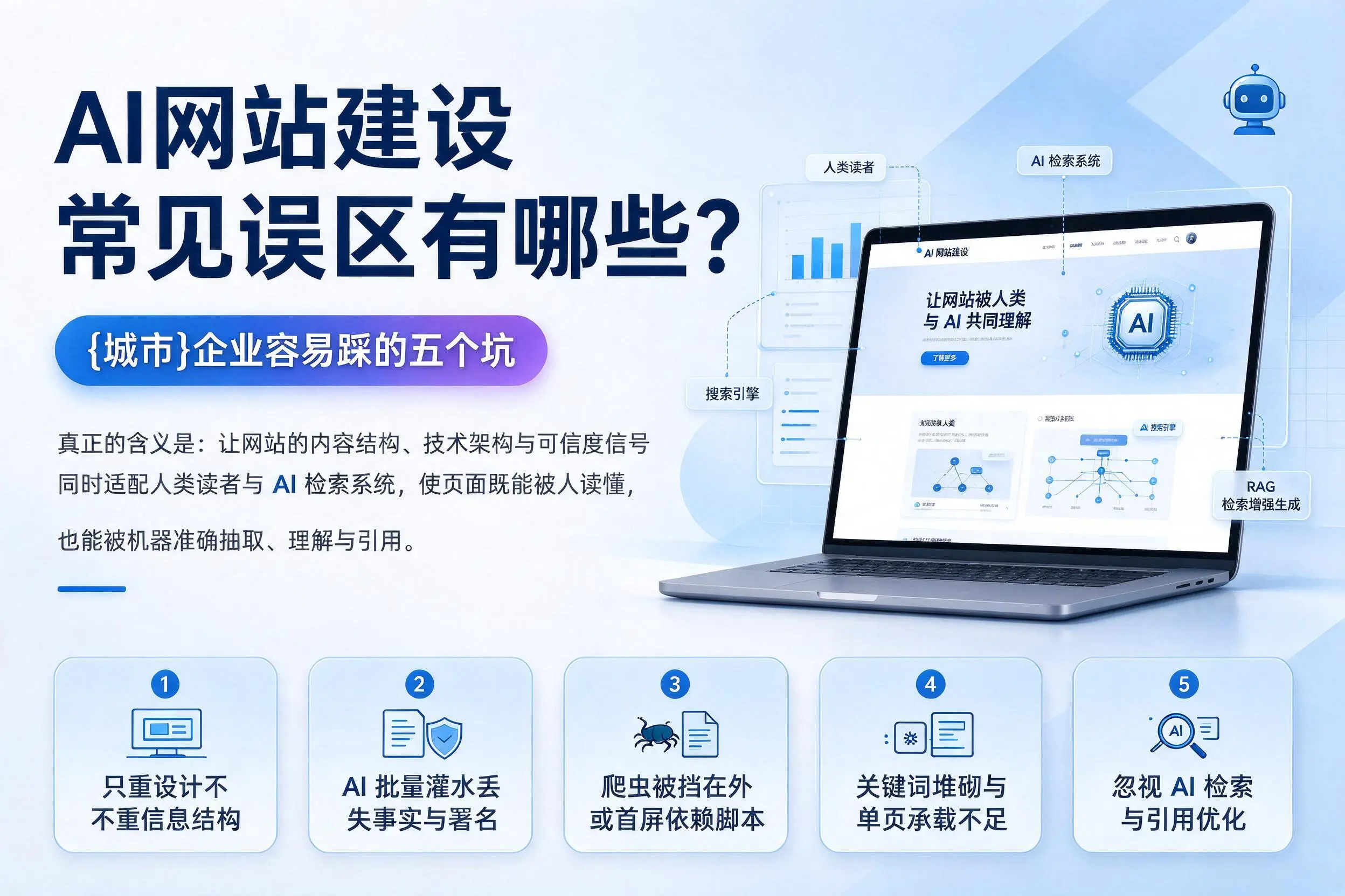 AI网站建设常见误区有哪些？保定企业容易踩的五个坑