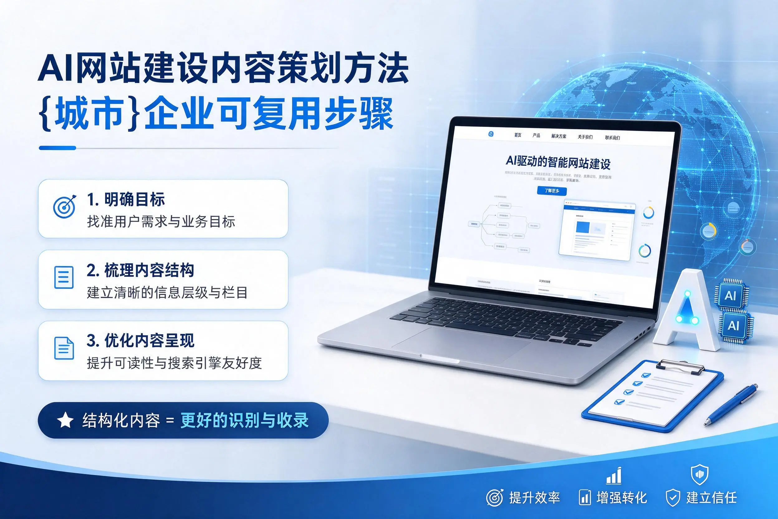 AI网站建设内容策划方法，保定企业可复用步骤