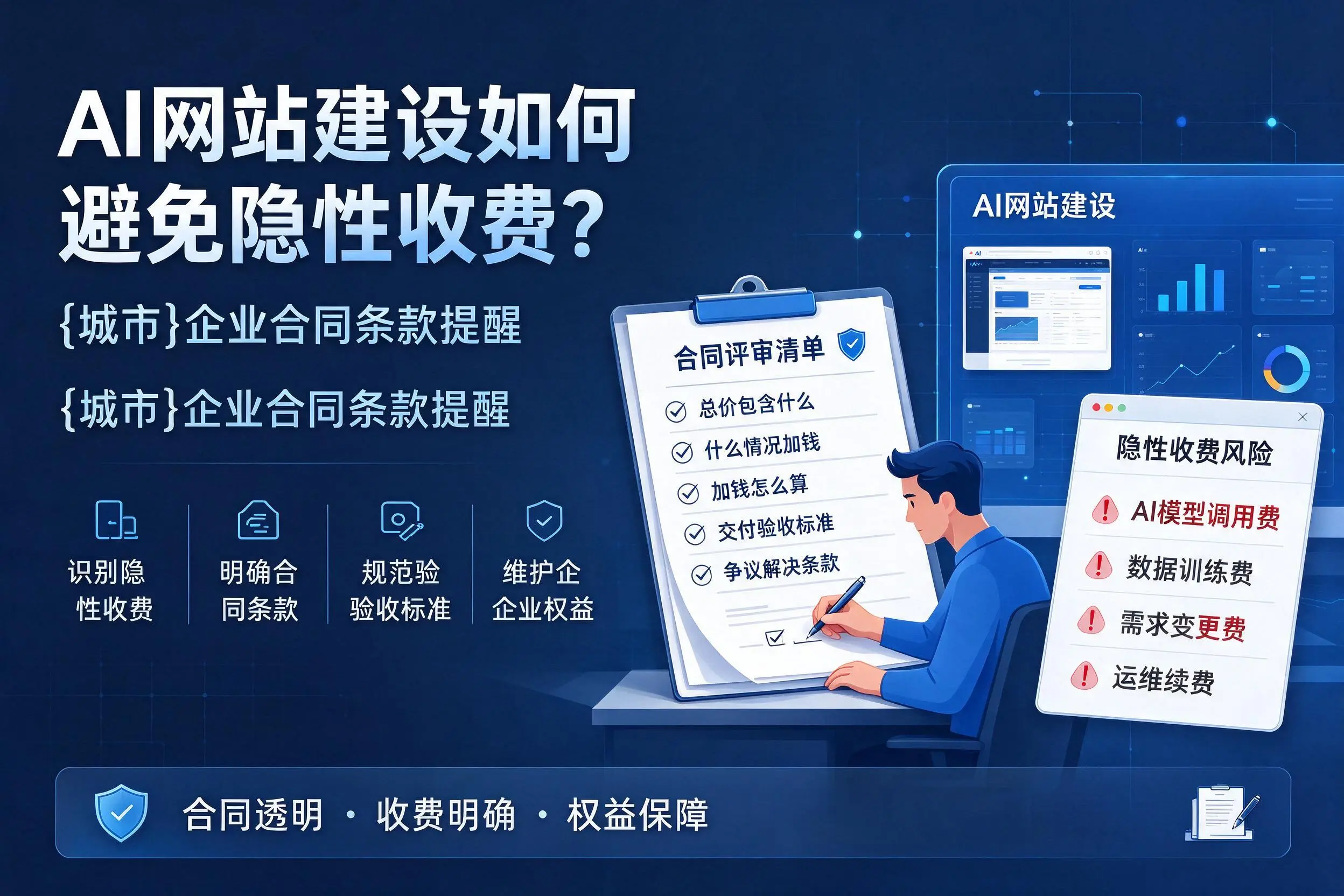 AI网站建设如何避免隐性收费？保定企业合同条款提醒